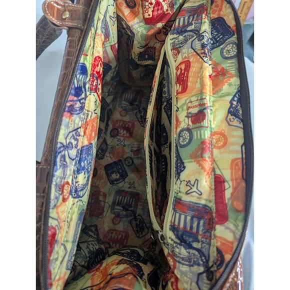 SAMANTHA BROWN Over Night faux crocodile Bag Contemporary Travel Preppy glam - Picture 11 of 12